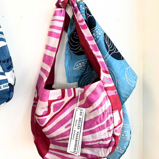 Les Belles Vagabondes Silk Bobby Bag in Fuchsia Circus