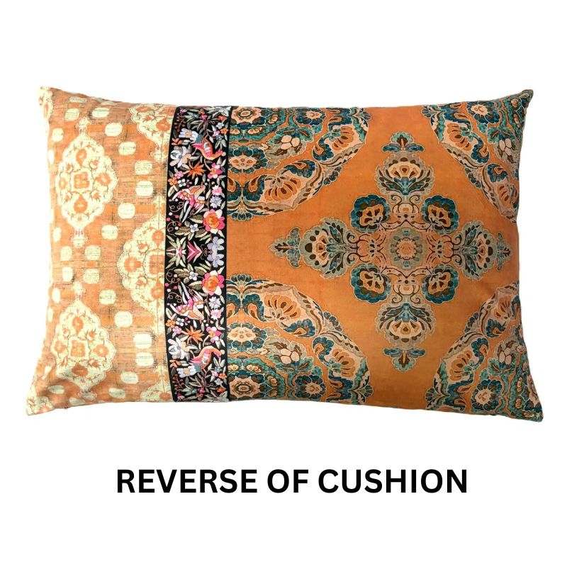 Anna Chandler Gold Chinoiserie Velvet Cushion
