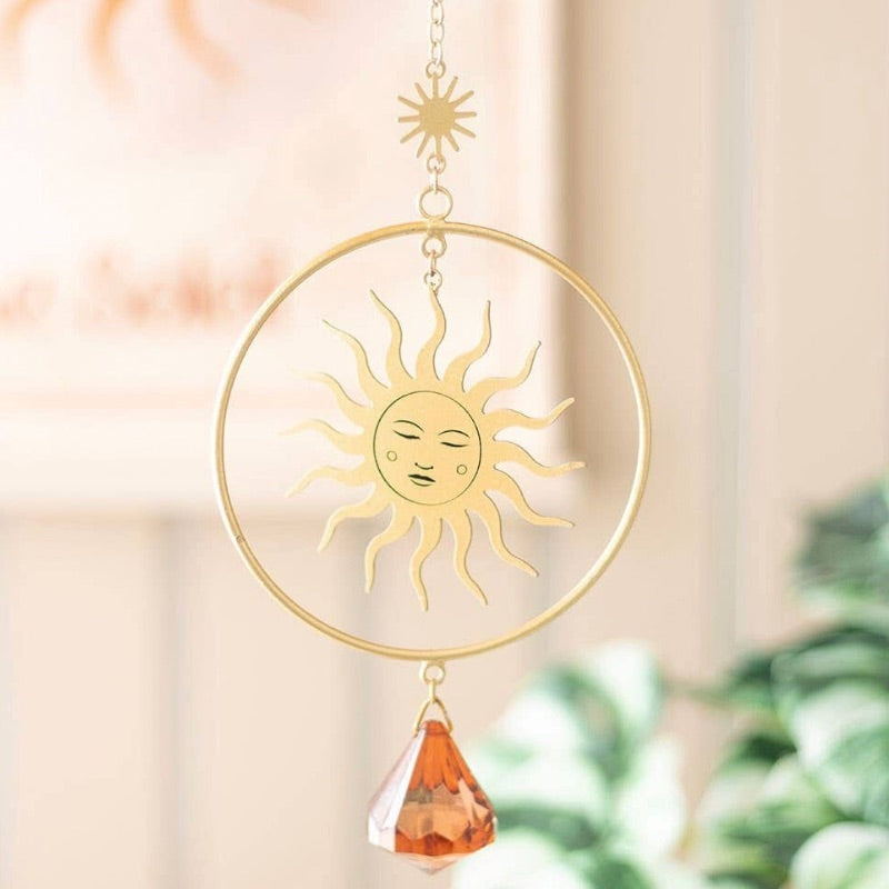 Stay Golden Metal and Crystal Suncatcher