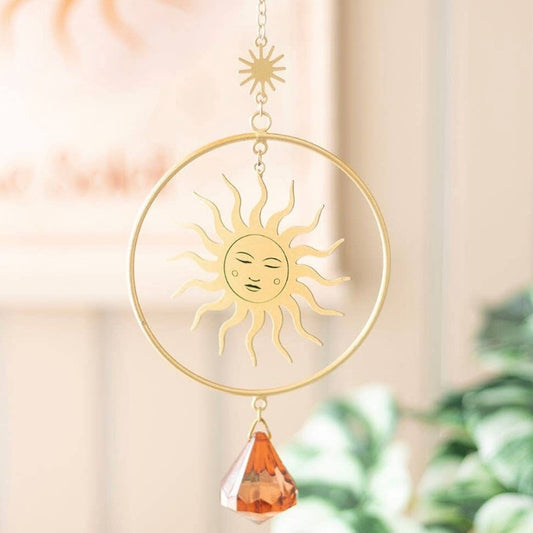 Stay Golden Metal and Crystal Suncatcher