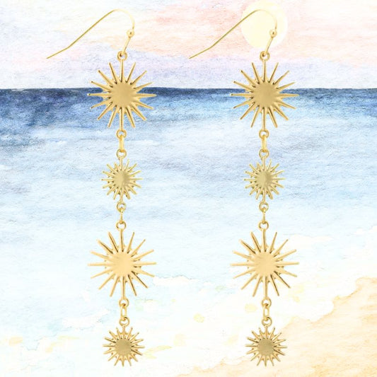 Golden Sunburst Earrings