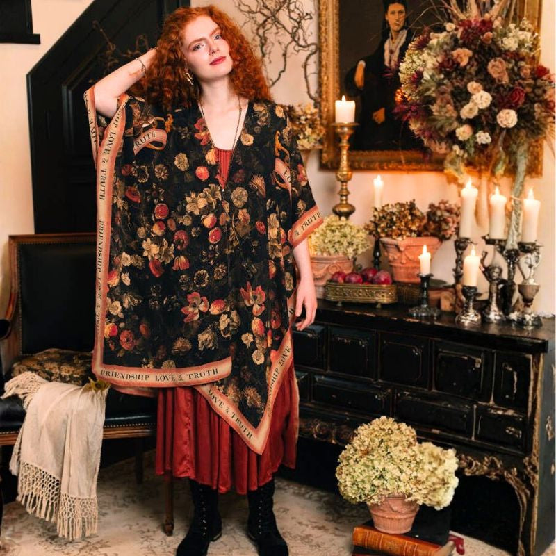 Heart of Gold Goddess Starduster Kimono w/ Sacred Heart