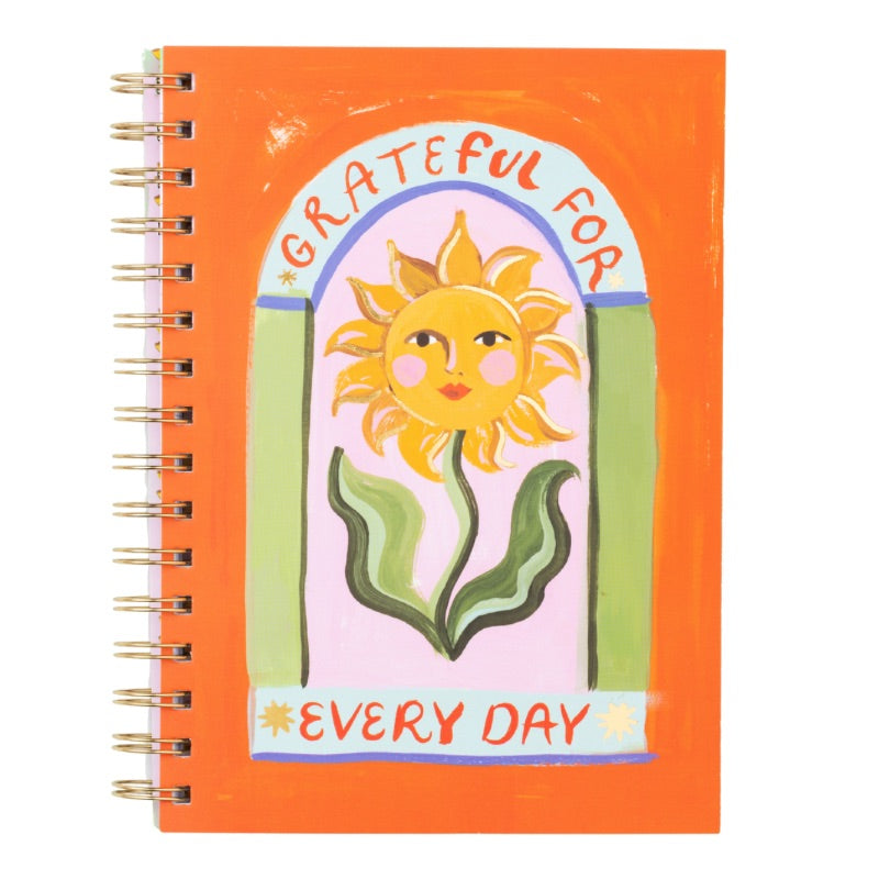 Grateful For Every Day Sunflower Spiral Notebook