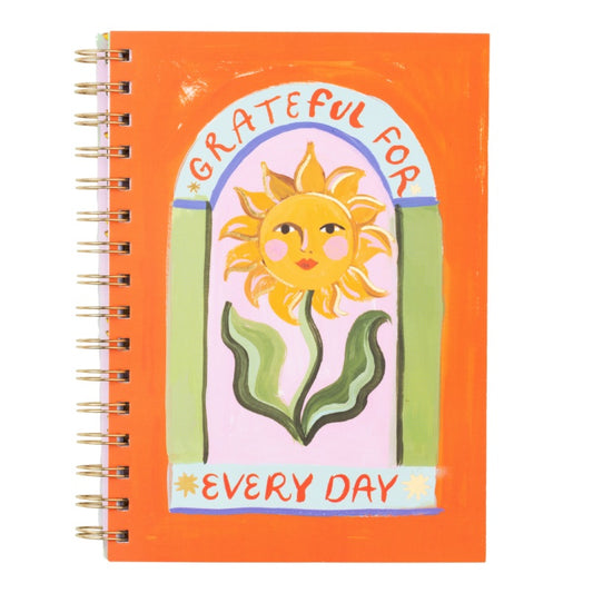 Grateful For Every Day Sunflower Spiral Notebook