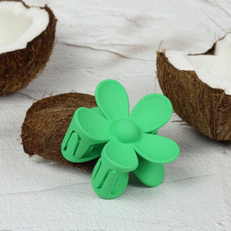 Claw Clip - Flower - Green