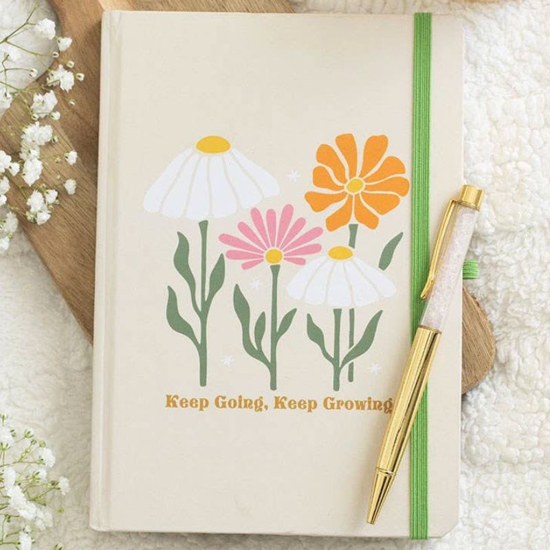 Keep Going, Keep Growing Notebook with Rose Quartz Pen