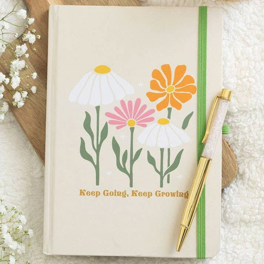 Keep Going, Keep Growing Notebook with Rose Quartz Pen