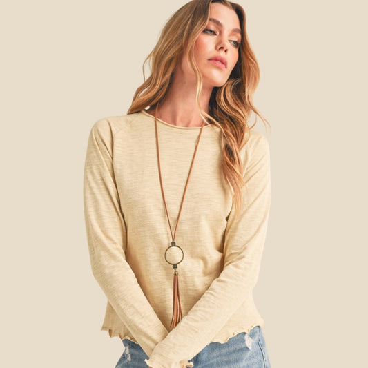 Gwen Baby Long Sleeve Tee in Oat