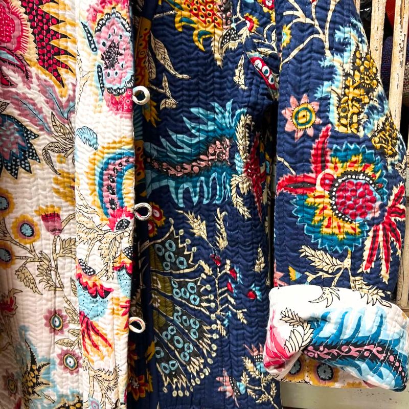 Gypsy Floral Quilted Cotton Jacket - Reversible