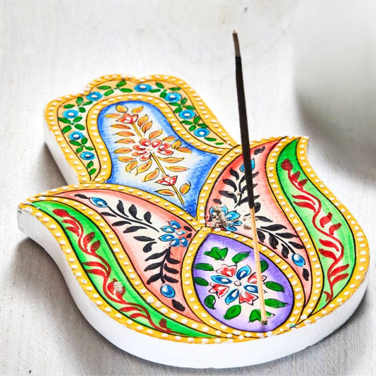 Hamsa Floral Incense Burner