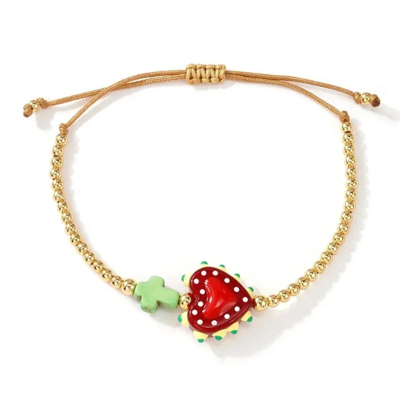 Cross My Heart Pull Tie Bracelet