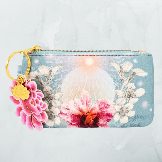 Higher Love Coin Purse with Gold Lotus Charm/Key Ring