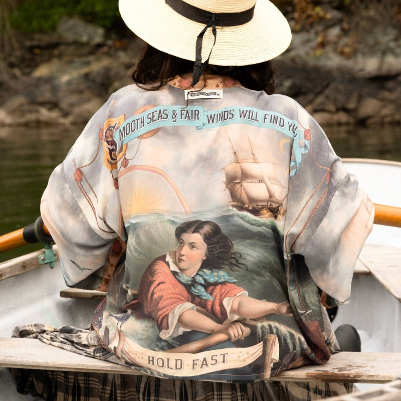 Hold Fast Cropped Kimono Jacket - Lovers of Storms & Seas