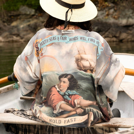 Hold Fast Cropped Kimono Jacket - Lovers of Storms & Seas
