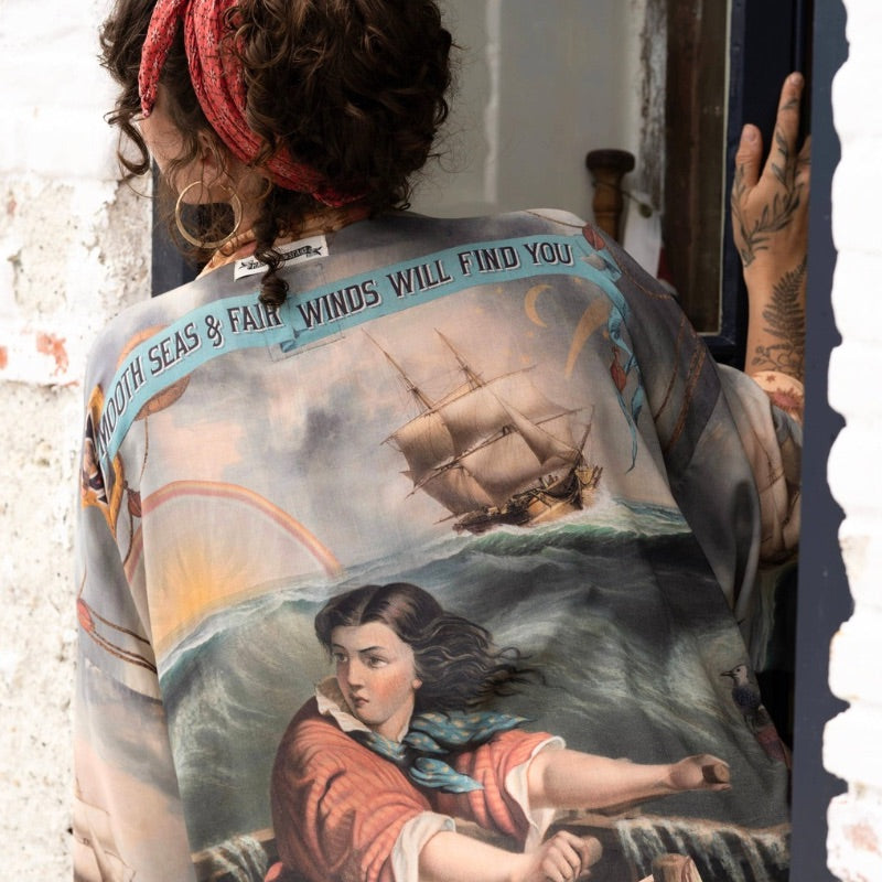 Hold Fast Cropped Kimono Jacket - Lovers of Storms & Seas