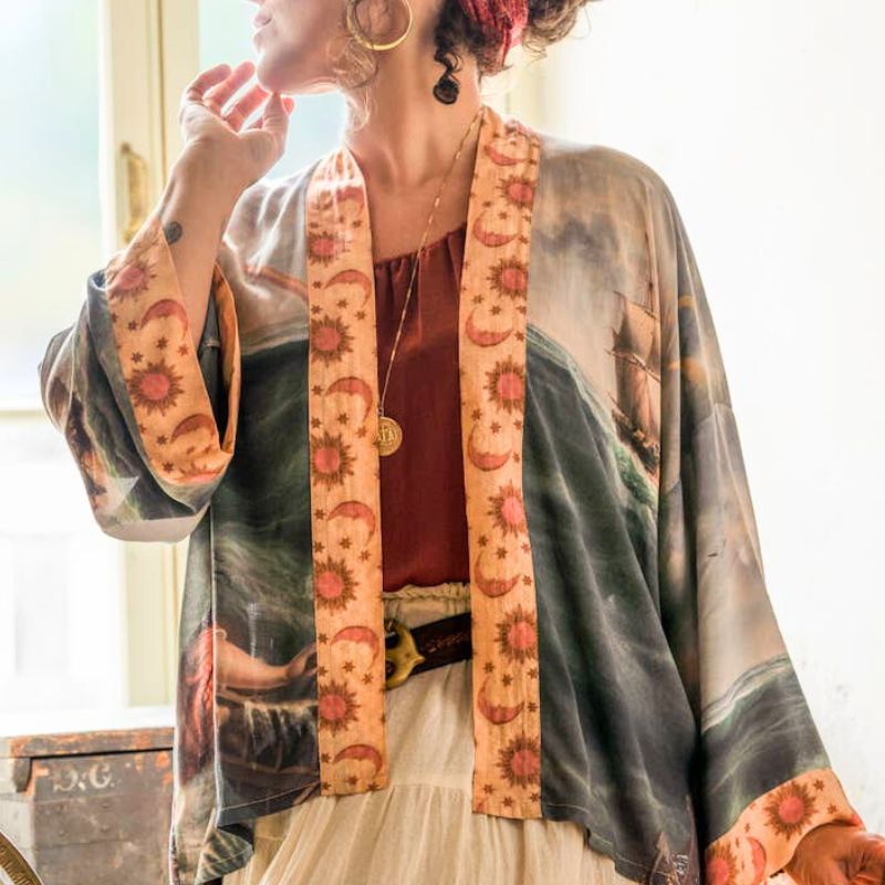 Hold Fast Cropped Kimono Jacket - Lovers of Storms & Seas