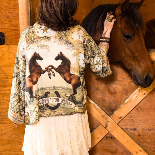 Born To Run Wild Cropped Kimono Jacket