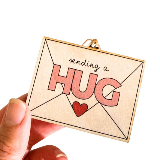 Sending a Hug Wooden Hanging Decoration