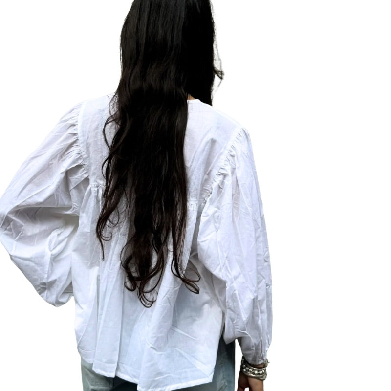 Ivory Drift Cotton Blouse