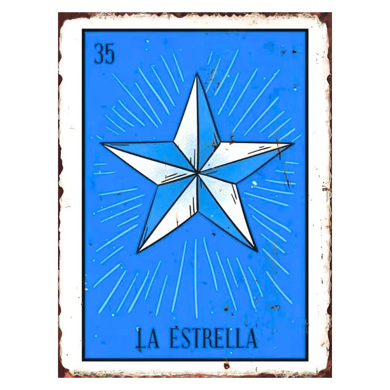 Estrella Sign La Estrella Lotería Tin Art Sign – Grace Violet