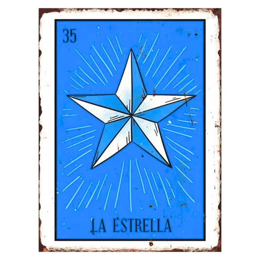 La Estrella Lotería Tin Art Sign