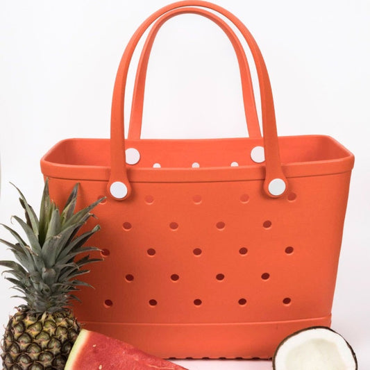 Aloha Vegan Tote Bag - Orange - Large