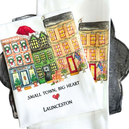 Launceston - Small Town Big Heart Christmas Tea Towel