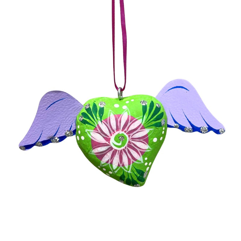 Authentic Mexican Winged Heart Hanging Ornaments
