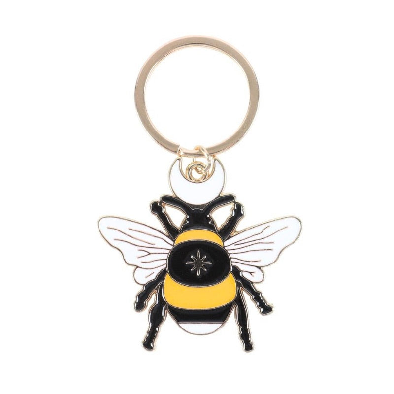 Forest Bee Enamel Keyring