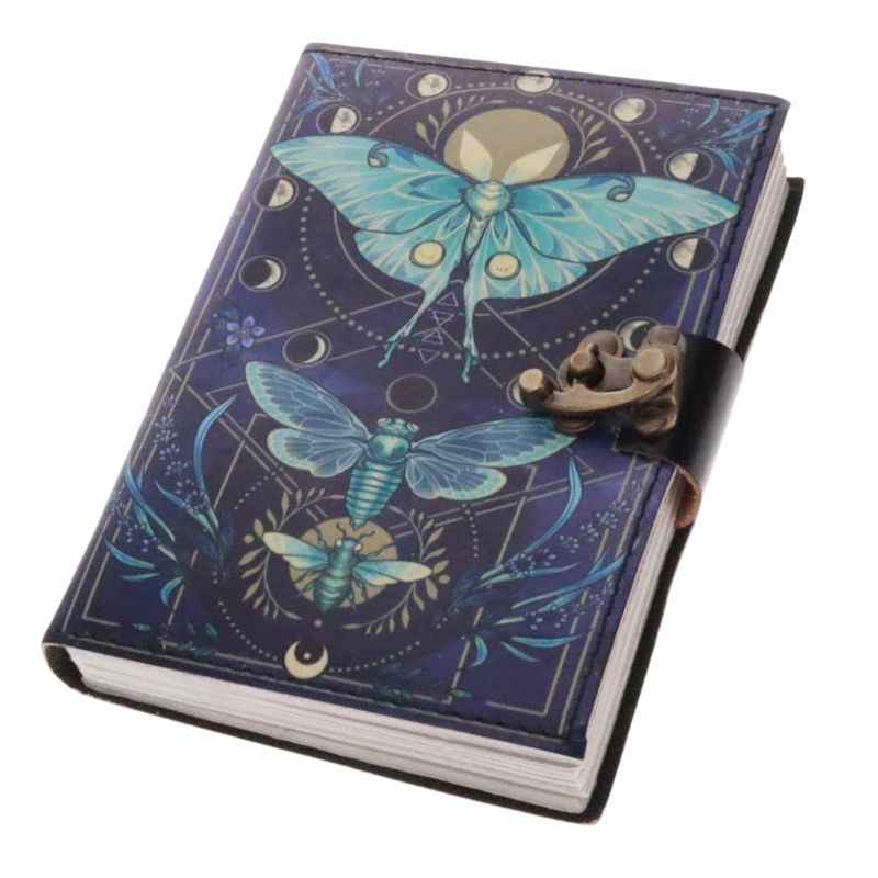 Luna Moth Moon Phase Leather Journal