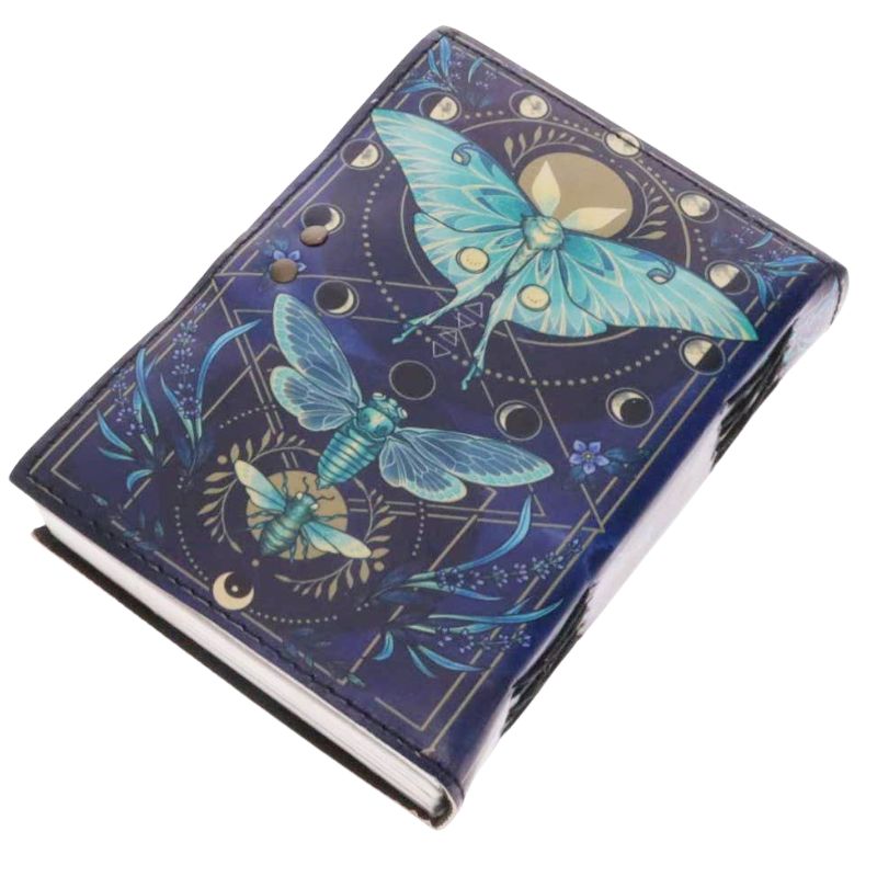 Luna Moth Moon Phase Leather Journal