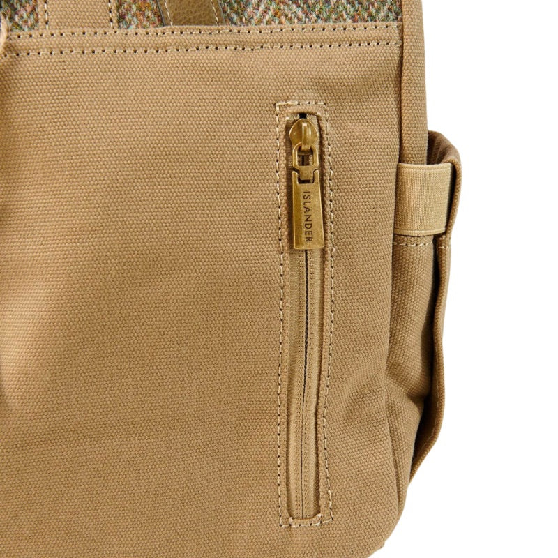 Islander UK Canvas Unisex Lunch Bag in Chestnut Herringbone