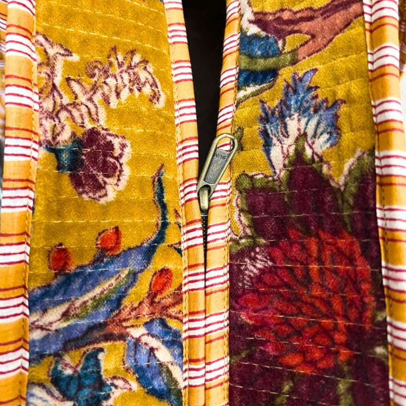 Mandalay Velvet Floral Tote Bag - Saffron