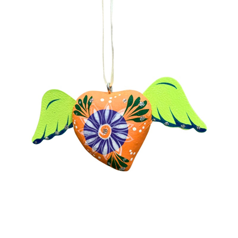 Authentic Mexican Winged Heart Hanging Ornaments
