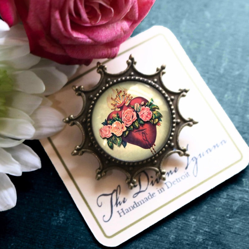 Immaculate Heart of Mary Brooch