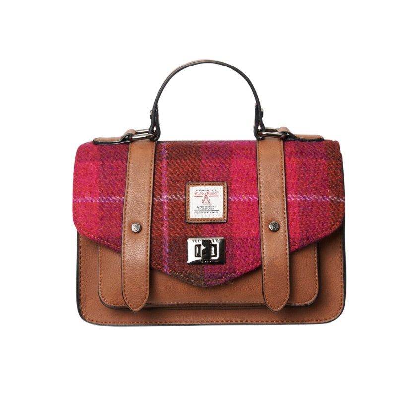Islander UK Medium Satchel in Fuchsia Tartan