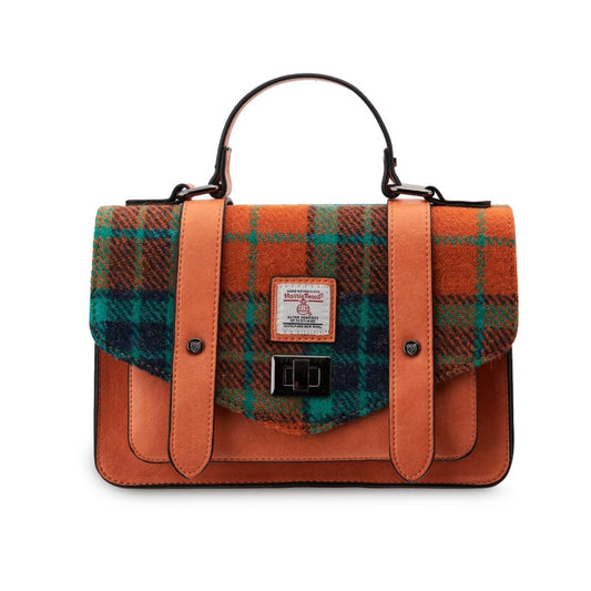 Islander UK Medium Satchel in Orange Tartan