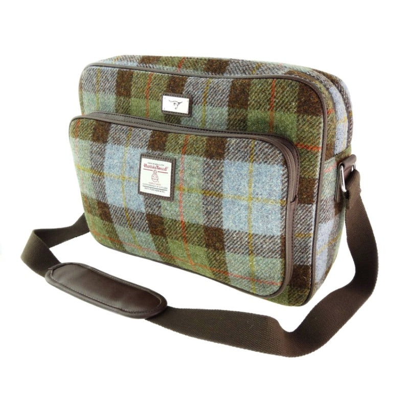 Glen Appin Harris Tweed Messenger Bag in Chestnut Blue