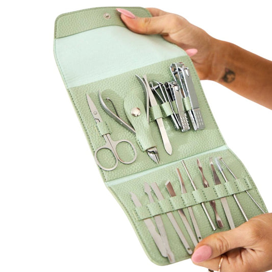 Manicure Set - Mint Green in Vegan Leather