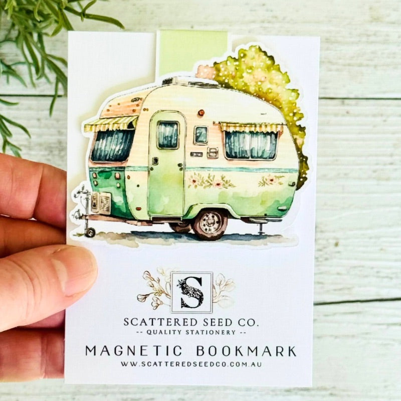 Floral Vintage Caravan Magnetic Bookmarks - 4 Designs
