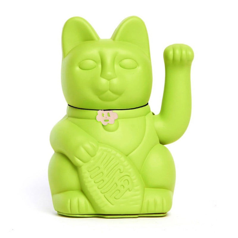 Diminuto Cielo Lucky Cat in Mojito Green for Entire Family Good Fortune