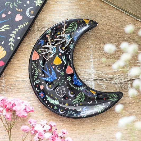 Folk Heart Crescent Moon Trinket Dish