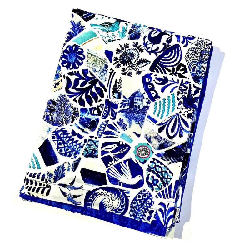 Anna Chandler Velvet Throw - Blue Mosaic