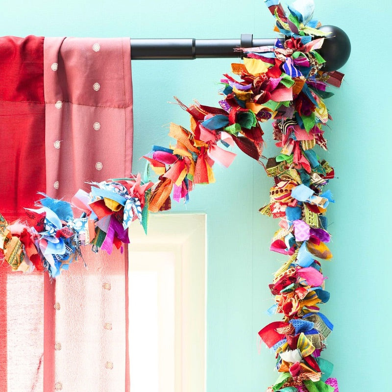 Recycled Silk Sari Garland - Multi Coloured