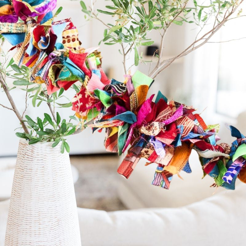 Recycled Silk Sari Garland - Multi Coloured