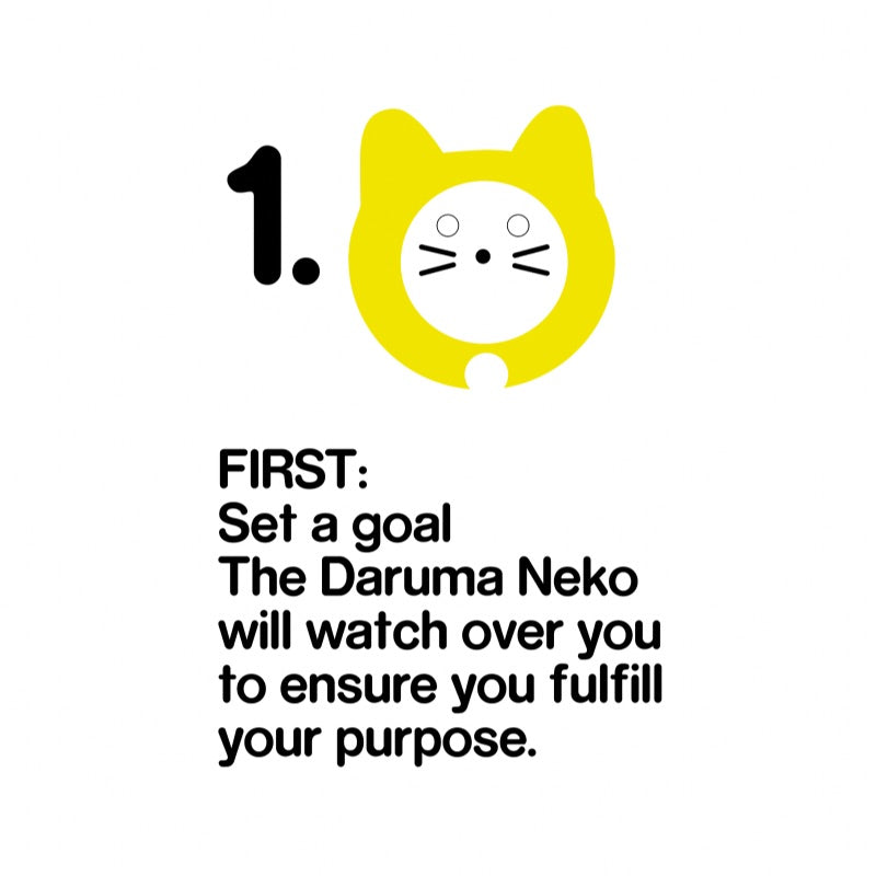 Daruma-Neko in Pink - Achieve Your Goal - Good Love