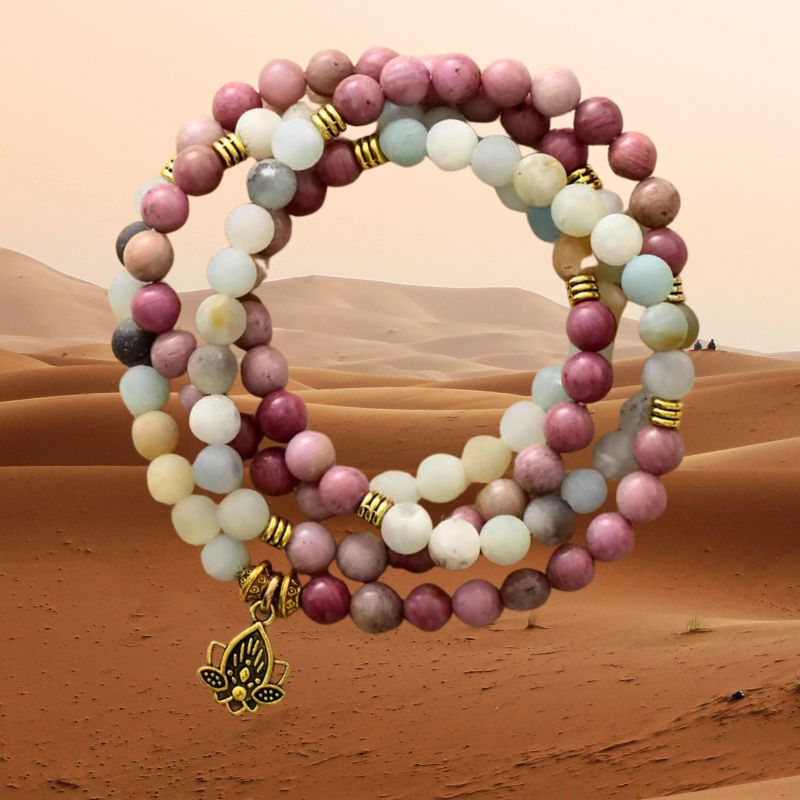 Natural Beauty 108 Mala Beads with Lotus