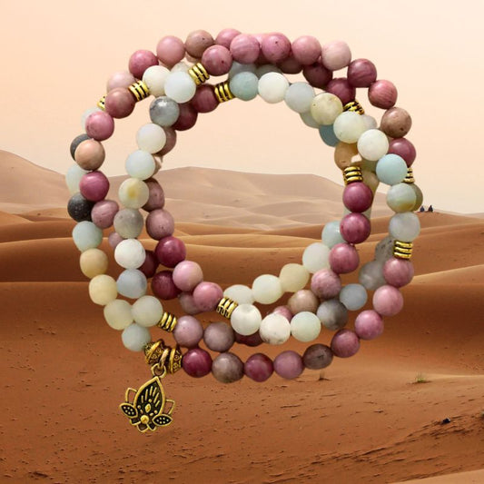Natural Beauty 108 Mala Beads with Lotus