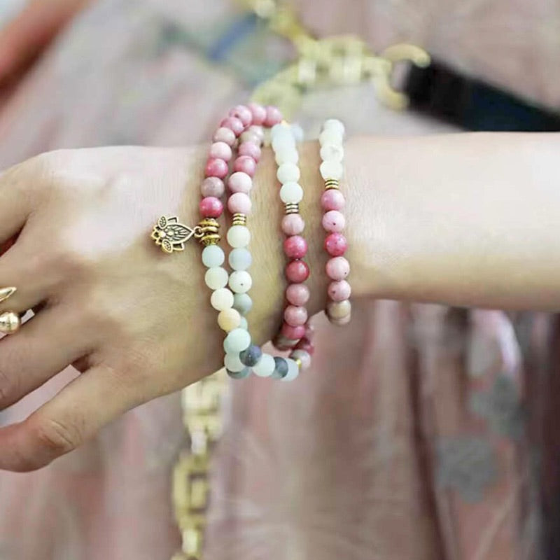 Natural Beauty 108 Mala Beads with Lotus