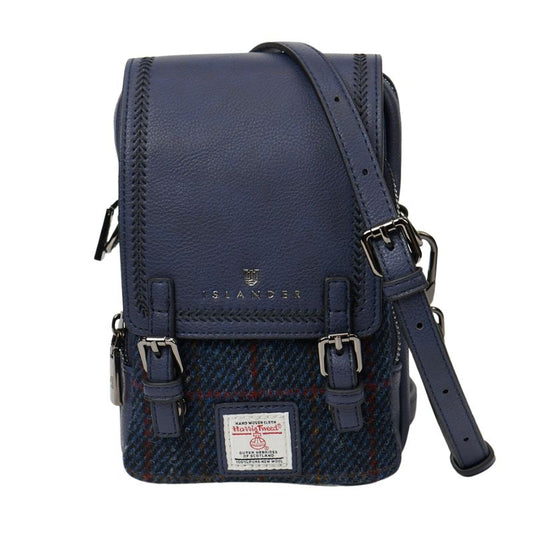 Islander UK Navy Check Tartan Crossbody Bag